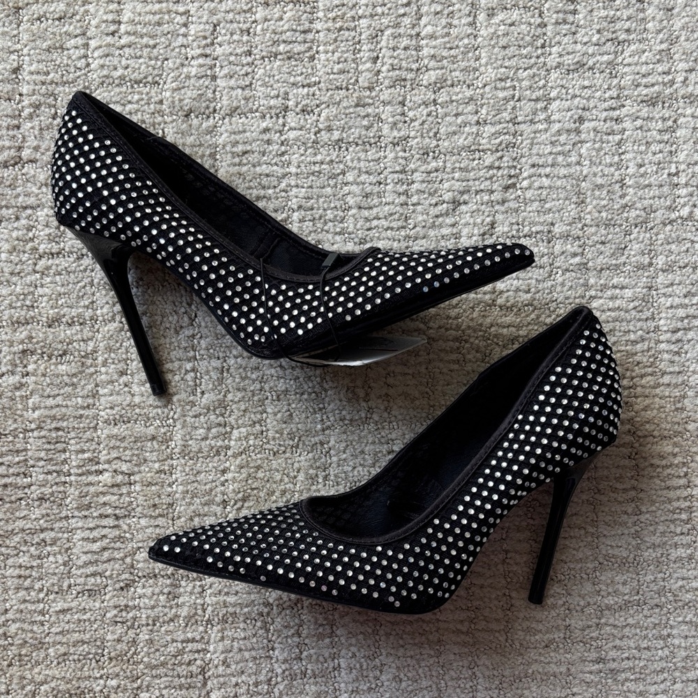 BNWT Zara black rhinestone heels